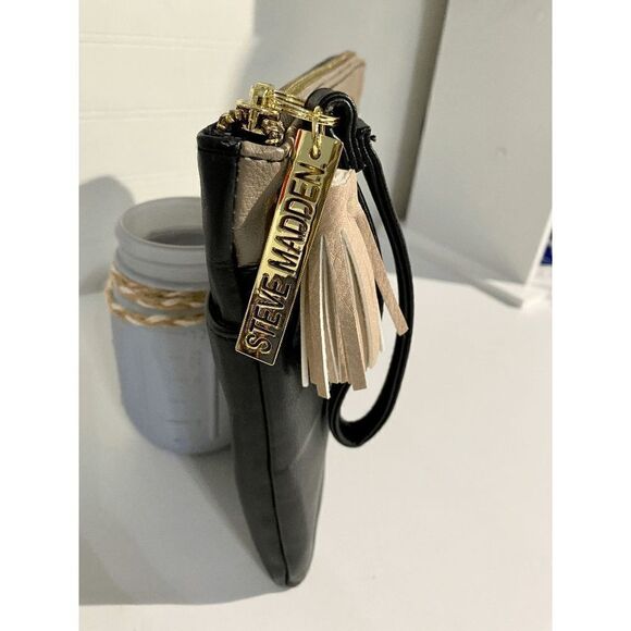 Steve Madden Women's Wrist Strap Clutch Bag Black, Pink and Tan - Picture 6 of 13